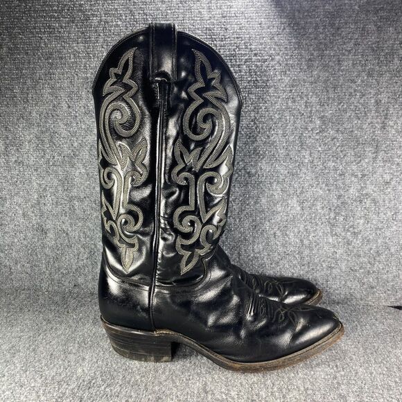 Justin Boots Other - Justin Boots Cowboy Western Mens 8.5 EE Wide Black Leather Round Toe